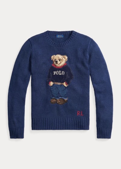 Polo Ralph Lauren Polo Bear Cotton-Blend Striktrøje Dame Danmark (BMVZO3589)